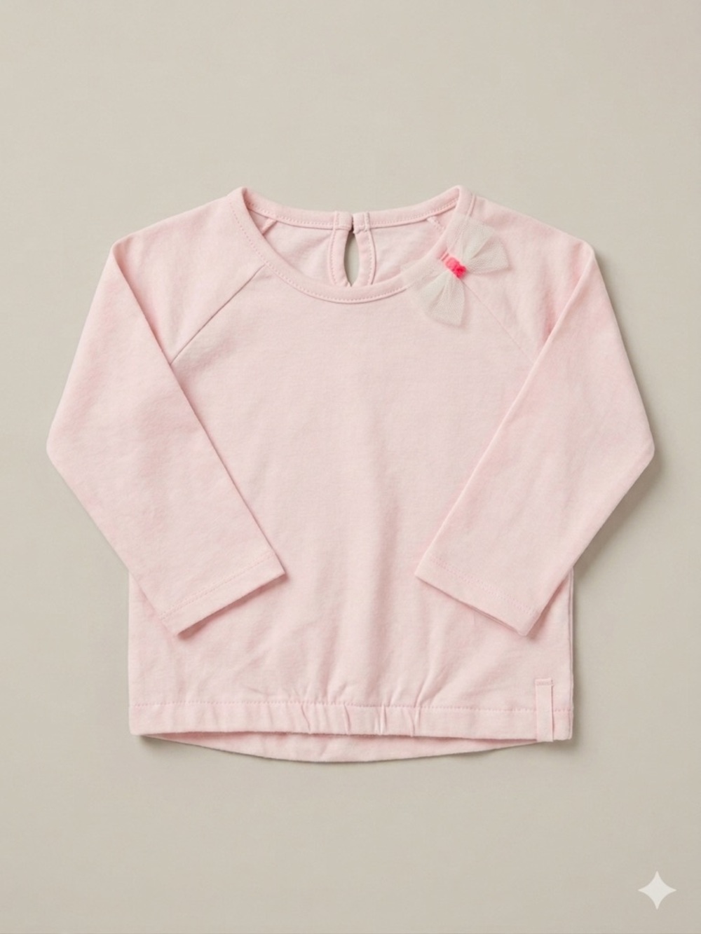 Noppies Soft Pink Long-Sleeve Top with Tulle Bow Accent